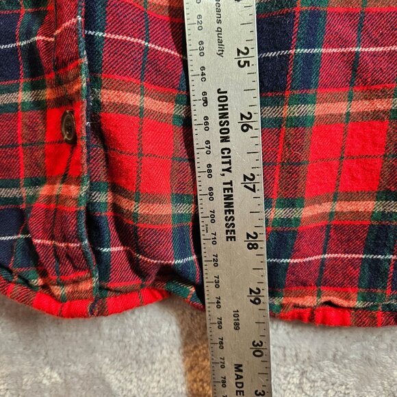 Old Navy Red Navy Plaid Flannel Pajama Set 3X Button-Up Top Drawstring Pants - Picture 6 of 13